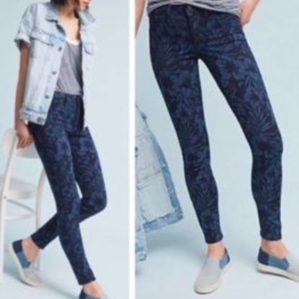 Anthropologie Level 99 Janice Floral Print Jamaica Mid Rise Skinny Jeans 27